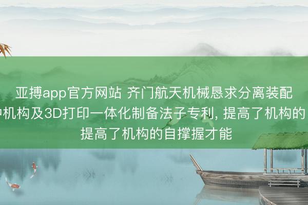 亚搏app官方网站 齐门航天机械恳求分离装配用点阵缓冲机构及3D打印一体化制备法子专利, 提高了机构的自撑握才能