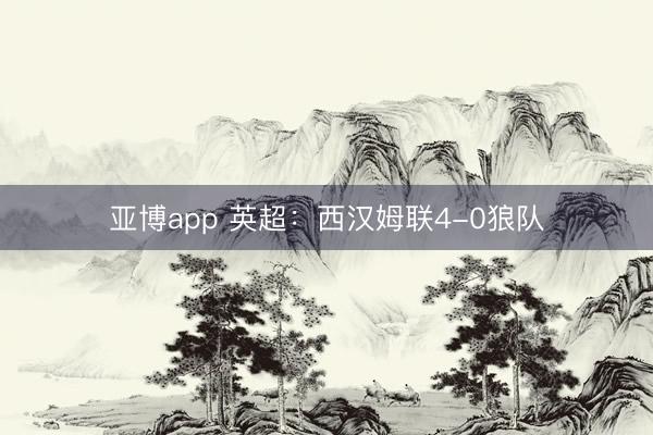 亚博app 英超:西汉姆联4-0狼队