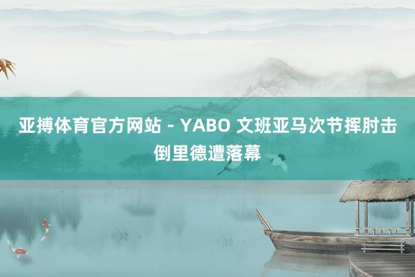 亚搏体育官方网站 - YABO 文班亚马次节挥肘击倒里德遭落幕