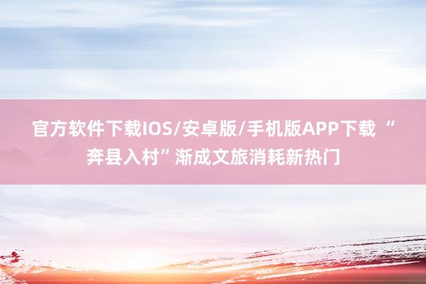 官方软件下载IOS/安卓版/手机版APP下载 “奔县入村”渐成文旅消耗新热门