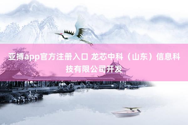 亚搏app官方注册入口 龙芯中科（山东）信息科技有限公司开发