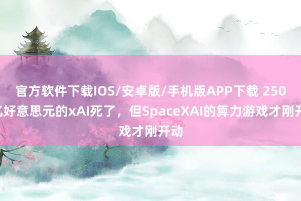官方软件下载IOS/安卓版/手机版APP下载 2500亿好意思元的xAI死了，但SpaceXAI的算力游戏才刚开动