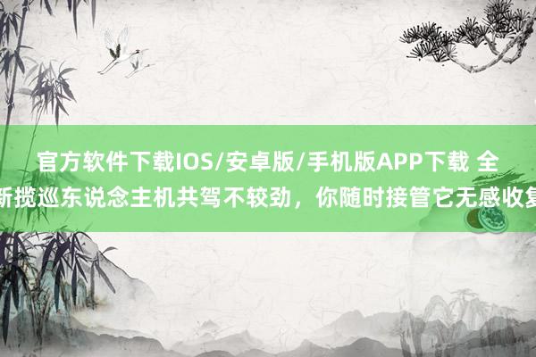 官方软件下载IOS/安卓版/手机版APP下载 全新揽巡东说念主机共驾不较劲，你随时接管它无感收复