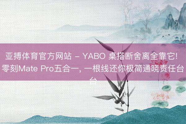 亚搏体育官方网站 - YABO 桌搭断舍离全靠它! 零刻Mate Pro五合一， 一根线还你极简通晓责任台